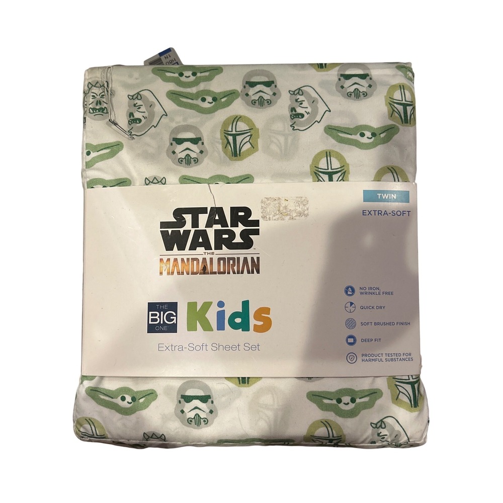 Star Wars Mandalorian Twin Sheet Set Kids Extra Soft Wrinkle Free Baby Yoda NIP